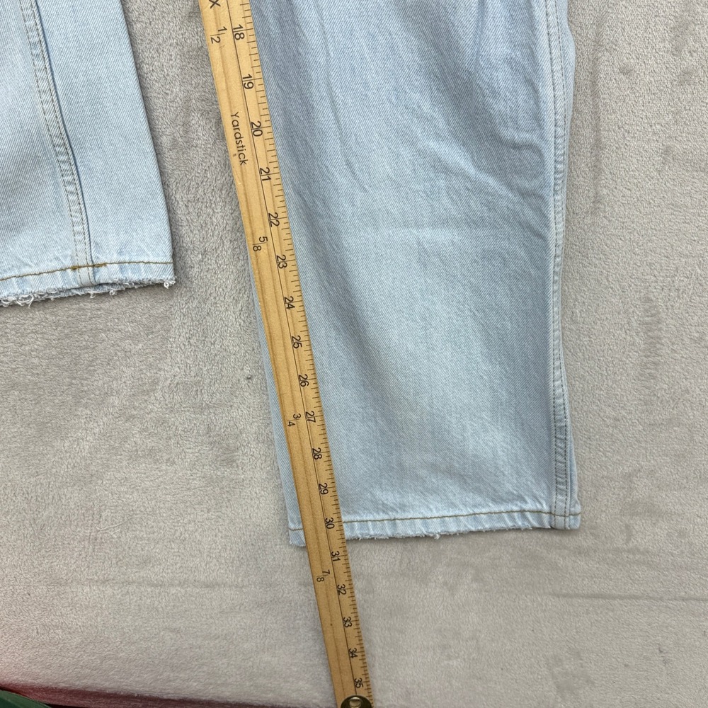 RE/DONE 90s High Rise Loose Jeans Womens 28 Light Blue Distressed Bleach Destroy - Picture 9 of 13